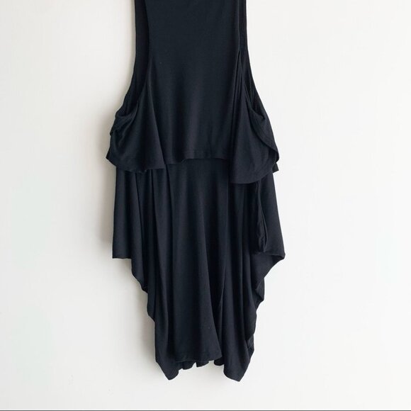 Free People Tank Top Y2K 00s Embellished Sparkle Shoulder Draped Black Size S - Picture 6 of 11